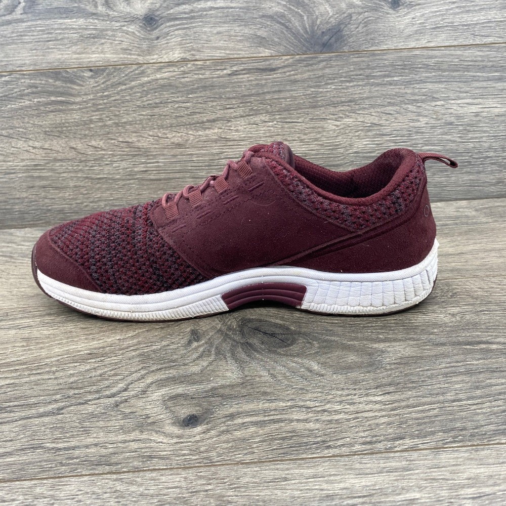 Orthofeet 845 Walking Shoes Women 10 Burgundy Knit Suede Orthopedic Sneakers - Picture 6 of 10